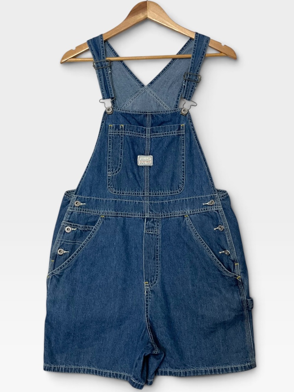 OLD NAVY sz Small Women’s Denim Short Overalls Adjustable Straps Pockets! Blue